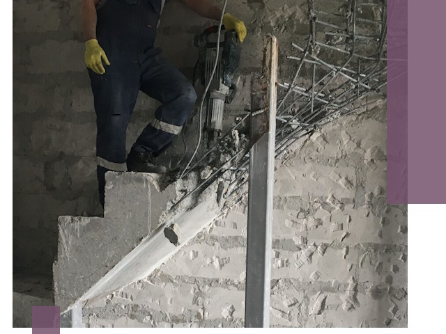 Демонтаж металлических и бетонных лестниц в Лесозаводске