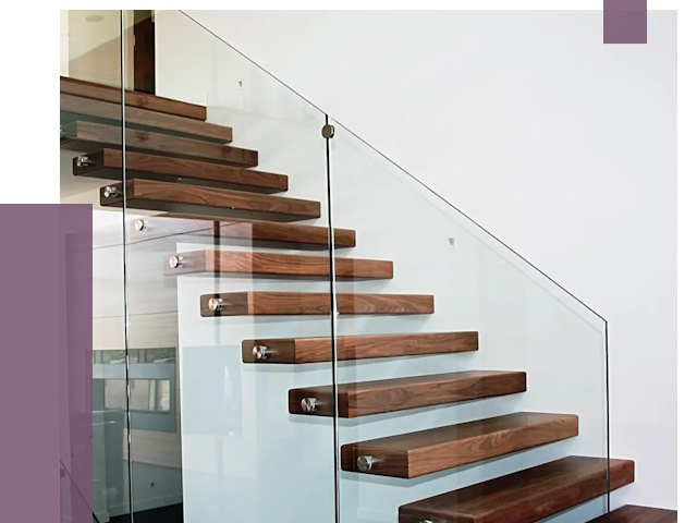 Стеклянные перила для лестницы в Лесозаводске от 14990 руб.