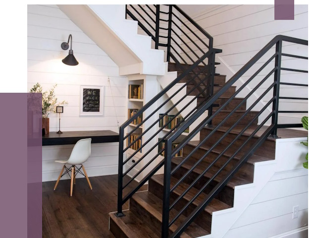 Перила для лестницы в доме в Лесозаводске от 7495 руб. — ПРОЛЁТ-Лсз