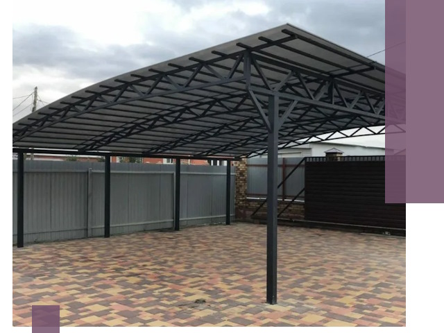 Металлические навесы под ключ в Лесозаводске — изготовление и монтаж