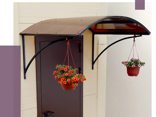 Козырьки над входом в Лесозаводске от 14990 руб.  | ПРОЛЁТ-Лсз