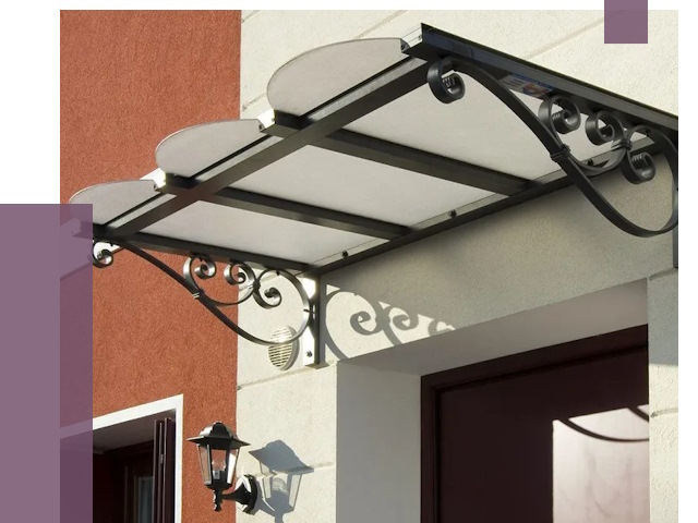 Односкатные козырьки в Лесозаводске от 8477 руб.  | ПРОЛЁТ-Лсз