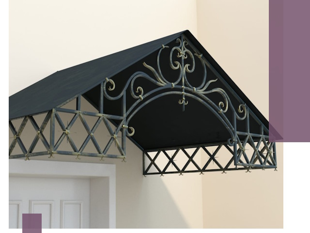 Двускатные металлические козырьки под ключ в Лесозаводске